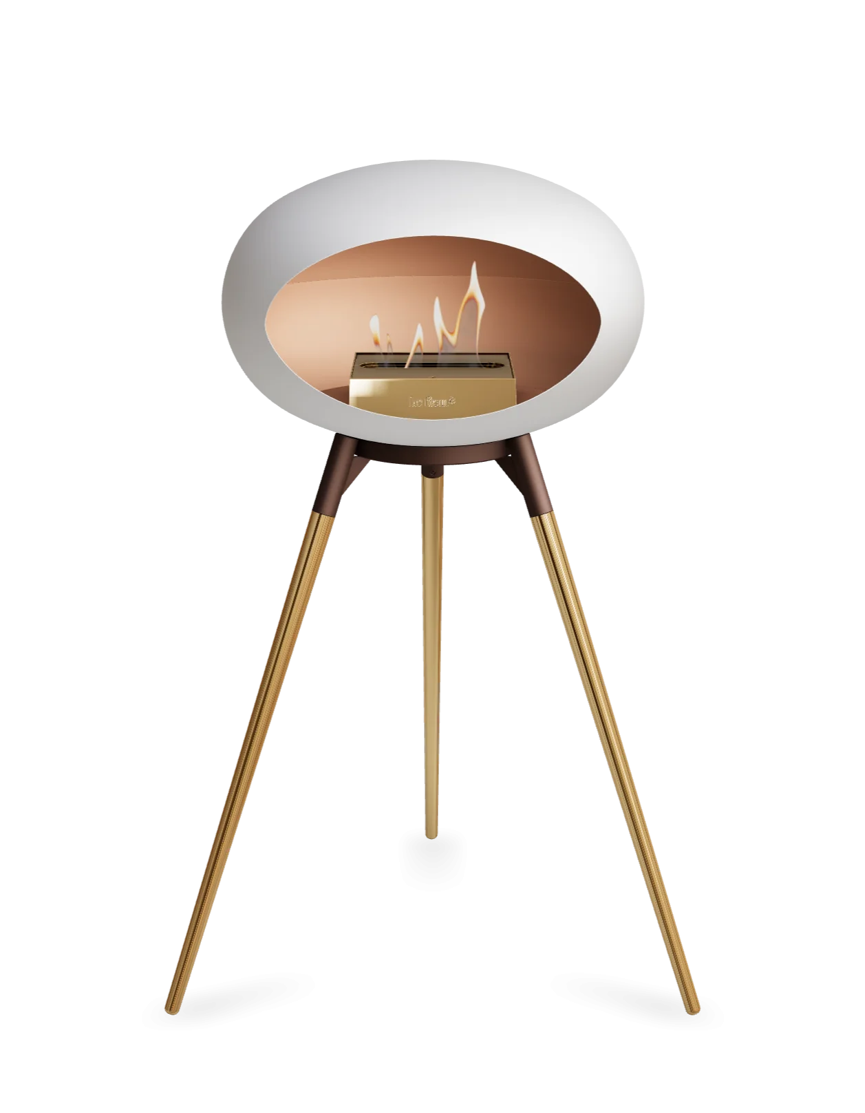 Freestanding Bioethanol Fireplace Le Feu Dome Ground High - White