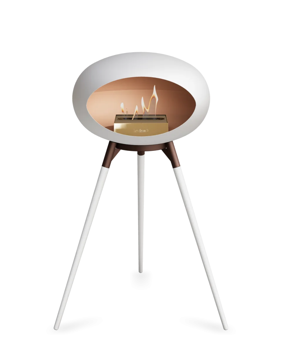 Freestanding Bioethanol Fireplace Le Feu Dome Ground High - White