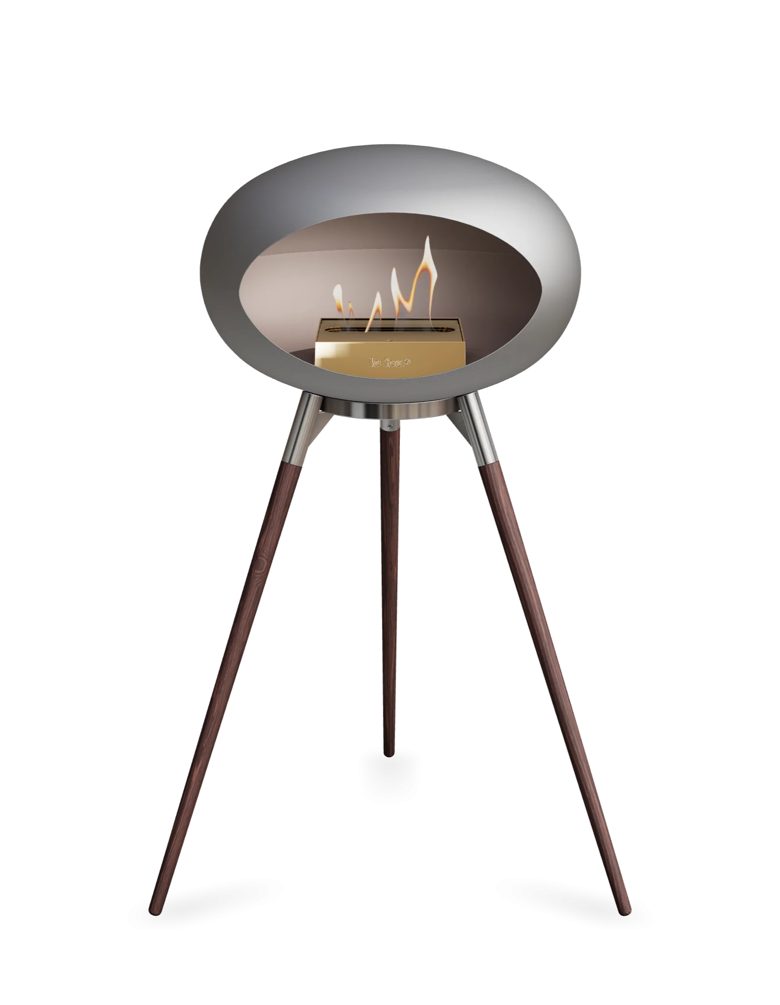 Freestanding Bioethanol Fireplace Le Feu Dome Ground High - Nickel