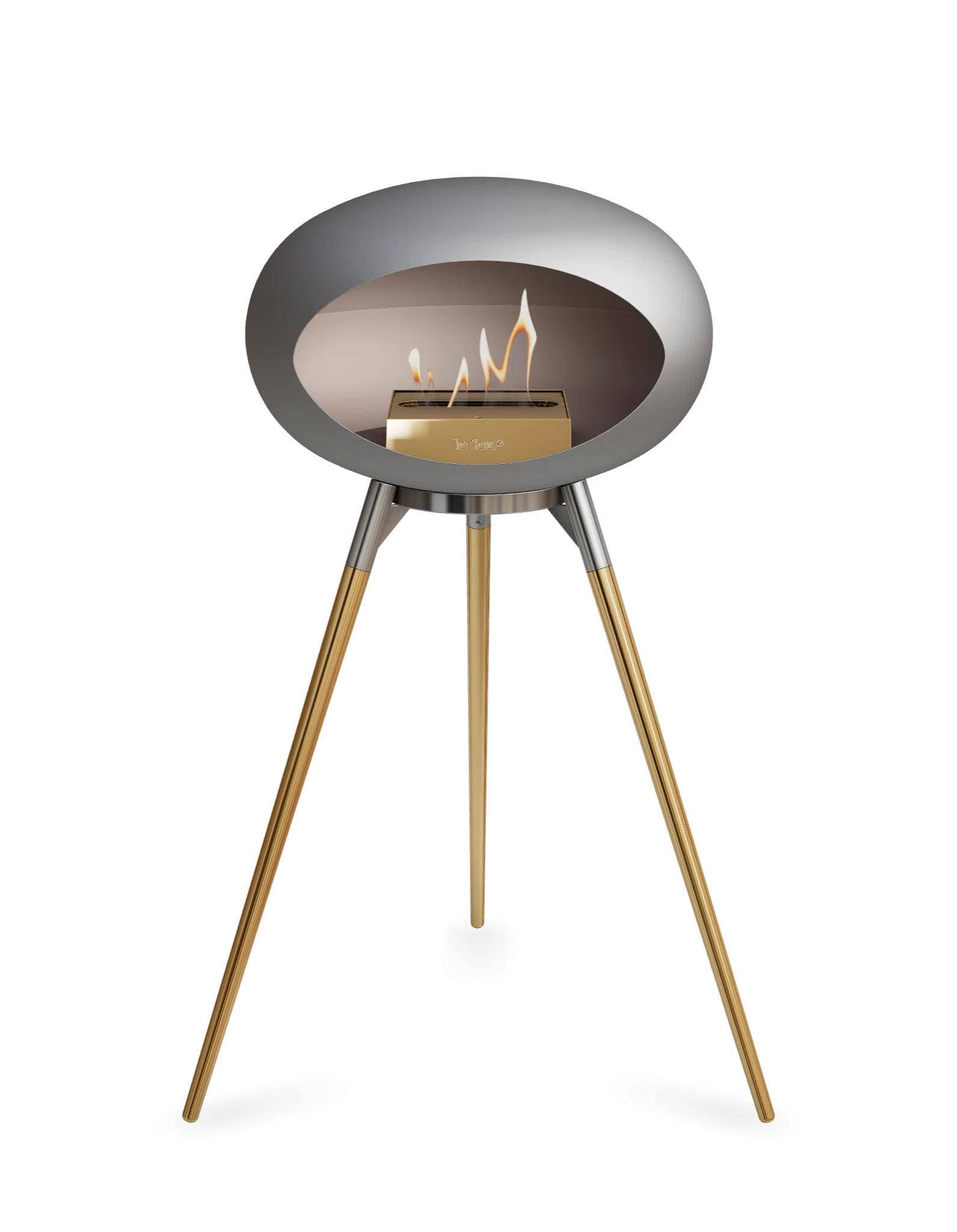 Freestanding Bioethanol Fireplace Le Feu Dome Ground High - Nickel