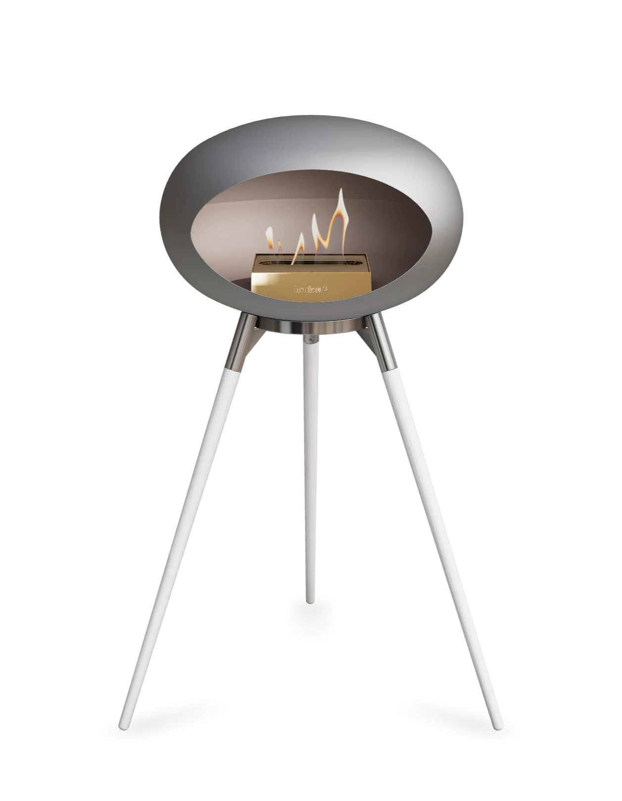 Freestanding Bioethanol Fireplace Le Feu Dome Ground High - Nickel