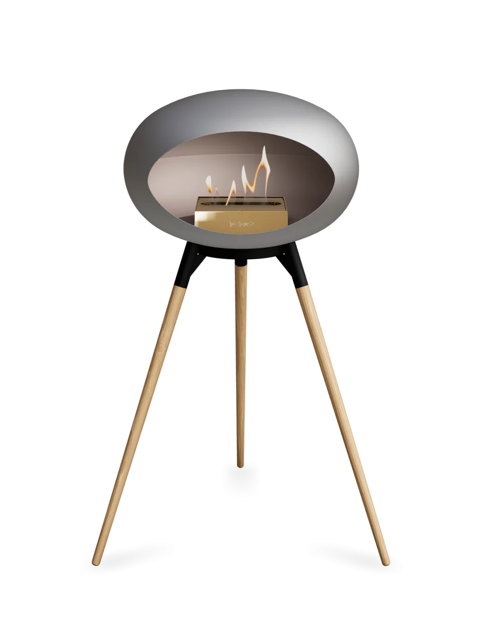 Freestanding Bioethanol Fireplace Le Feu Dome Ground High - Nickel