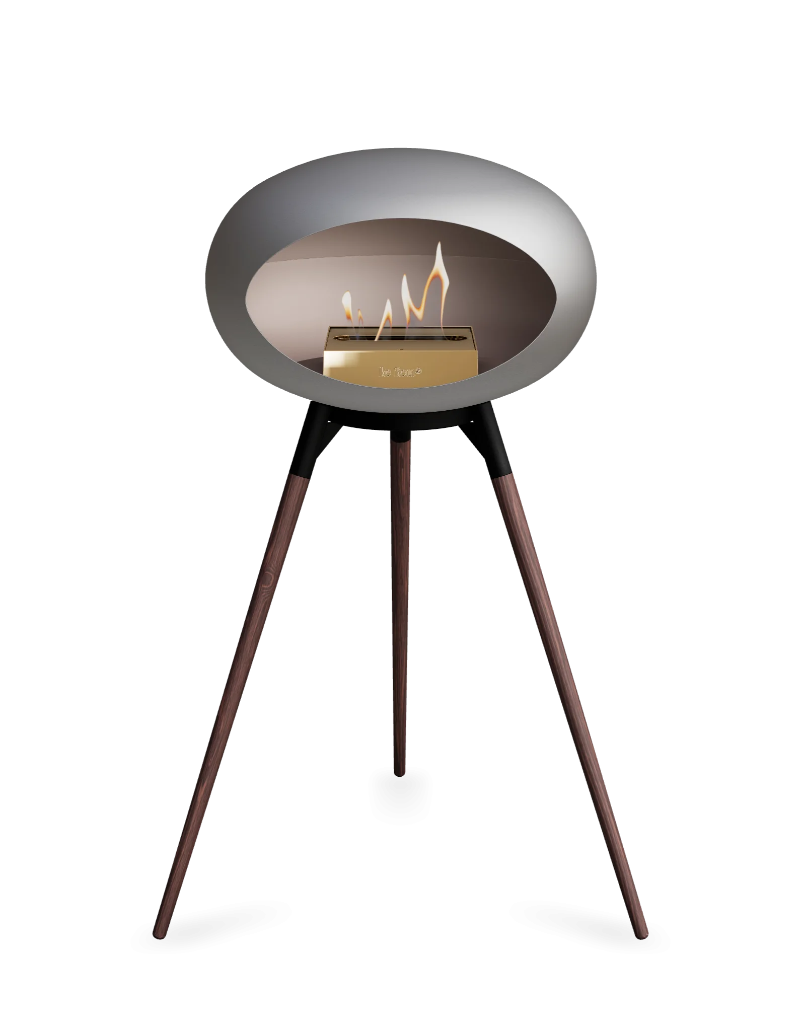 Freestanding Bioethanol Fireplace Le Feu Dome Ground High - Nickel