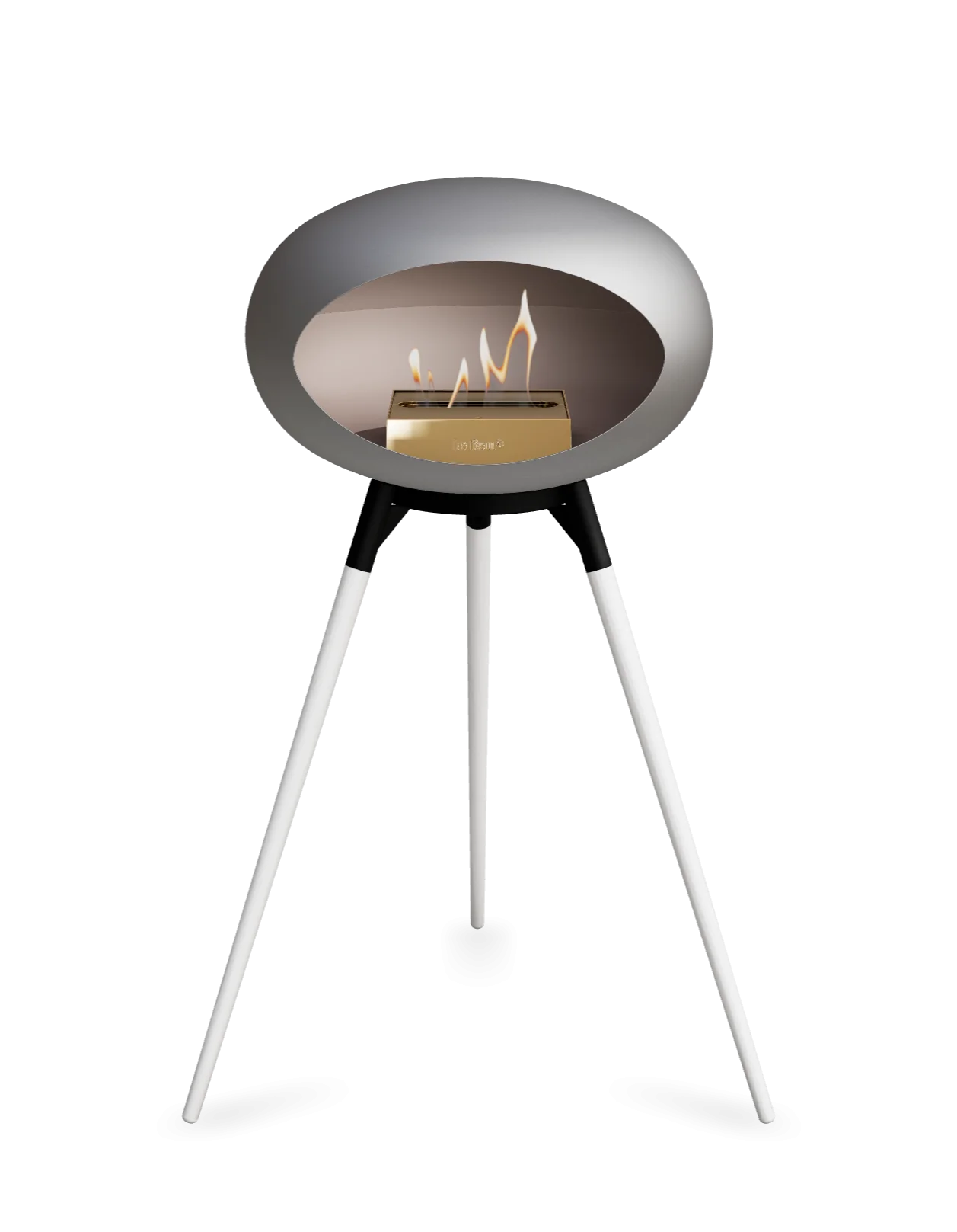 Freestanding Bioethanol Fireplace Le Feu Dome Ground High - Nickel