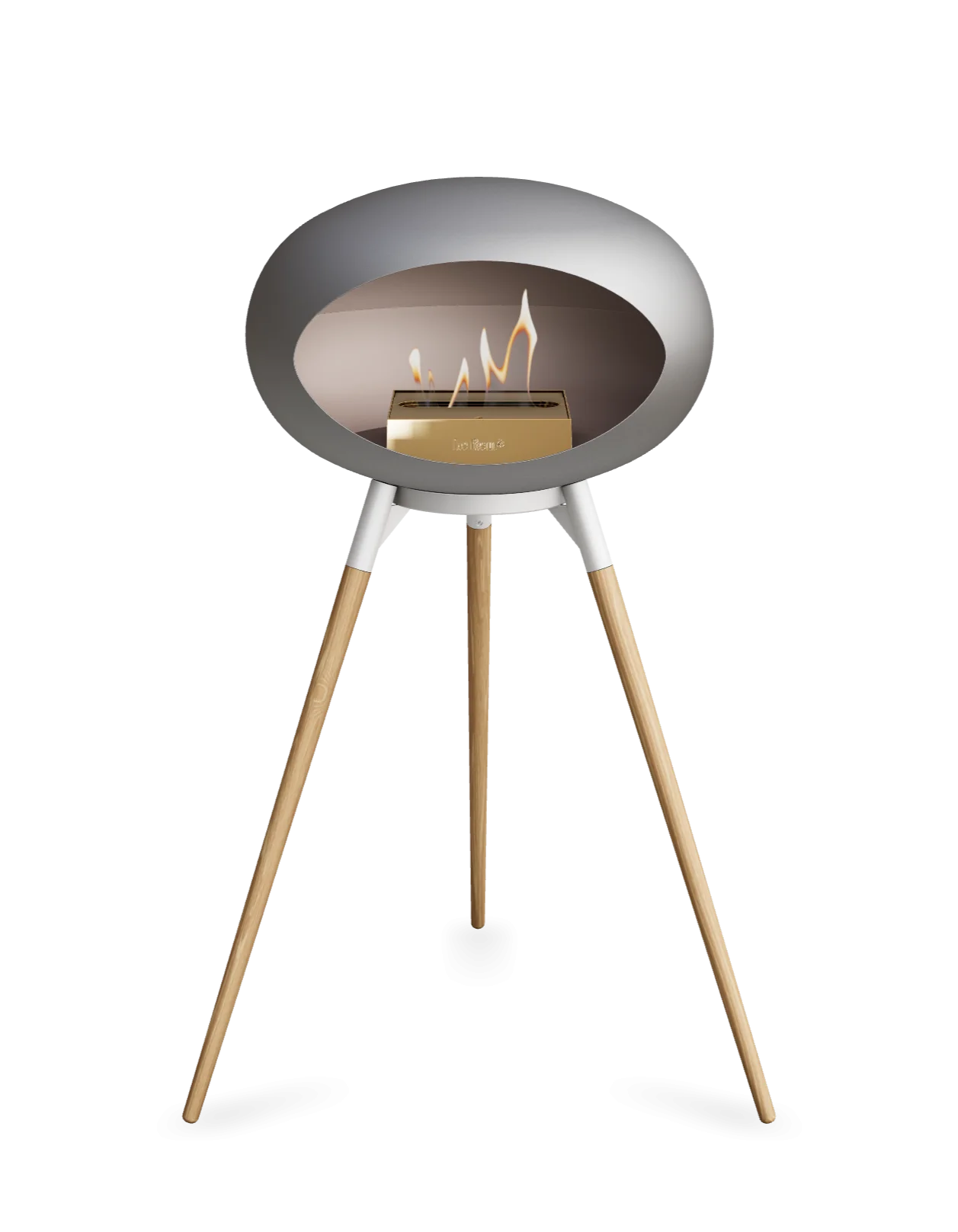 Freestanding Bioethanol Fireplace Le Feu Dome Ground High - Nickel