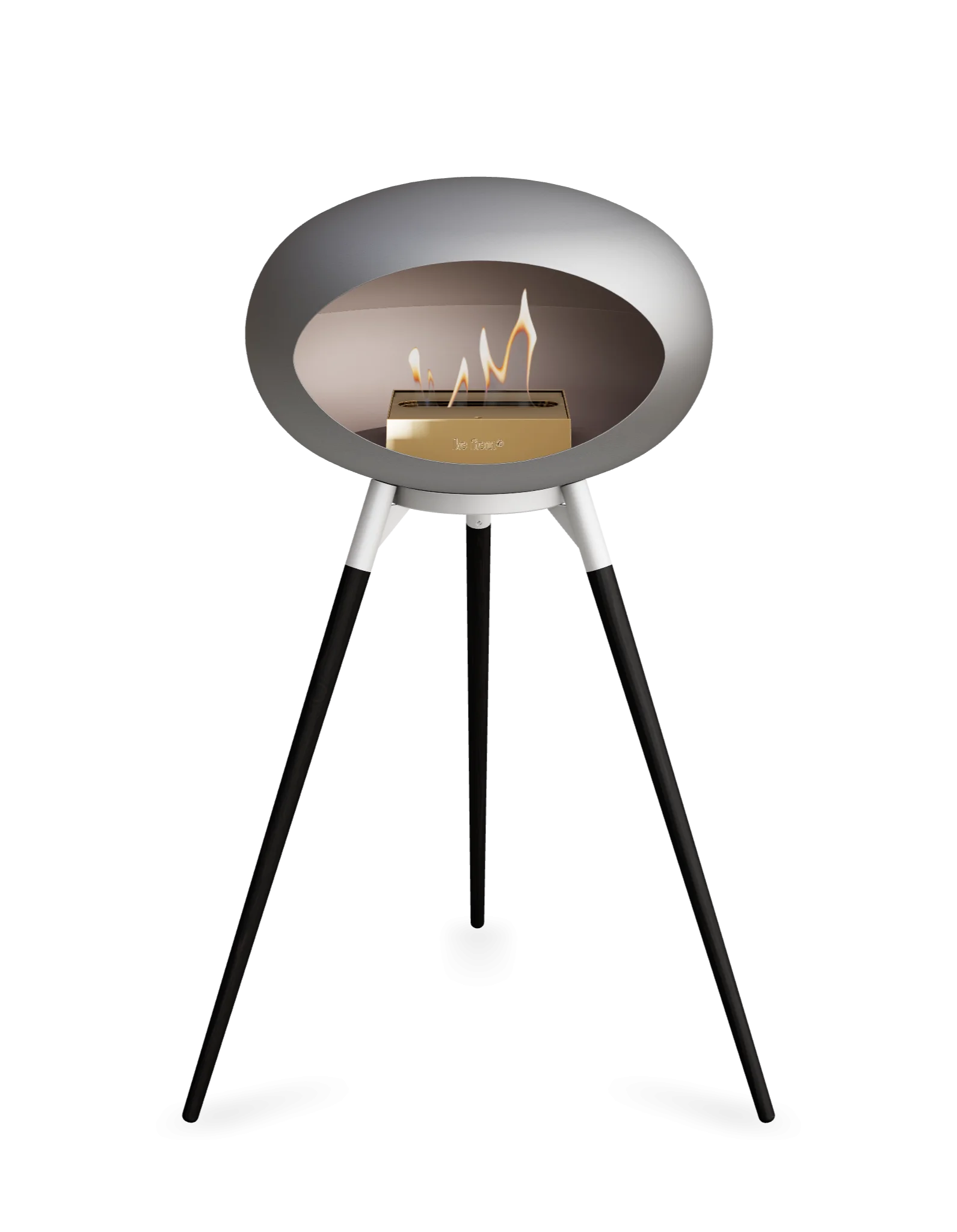 Freestanding Bioethanol Fireplace Le Feu Dome Ground High - Nickel