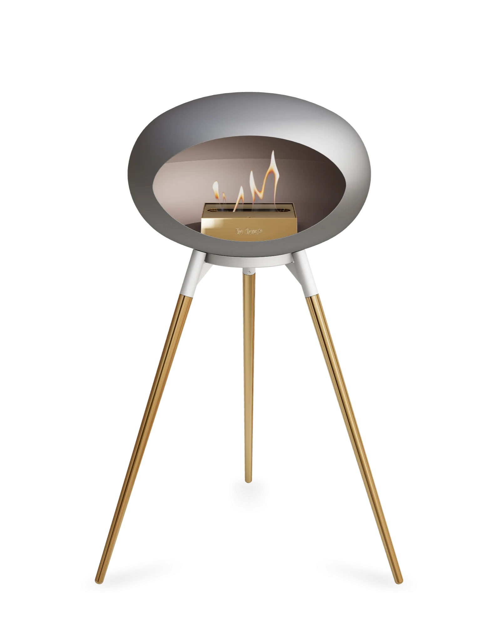Freestanding Bioethanol Fireplace Le Feu Dome Ground High - Nickel