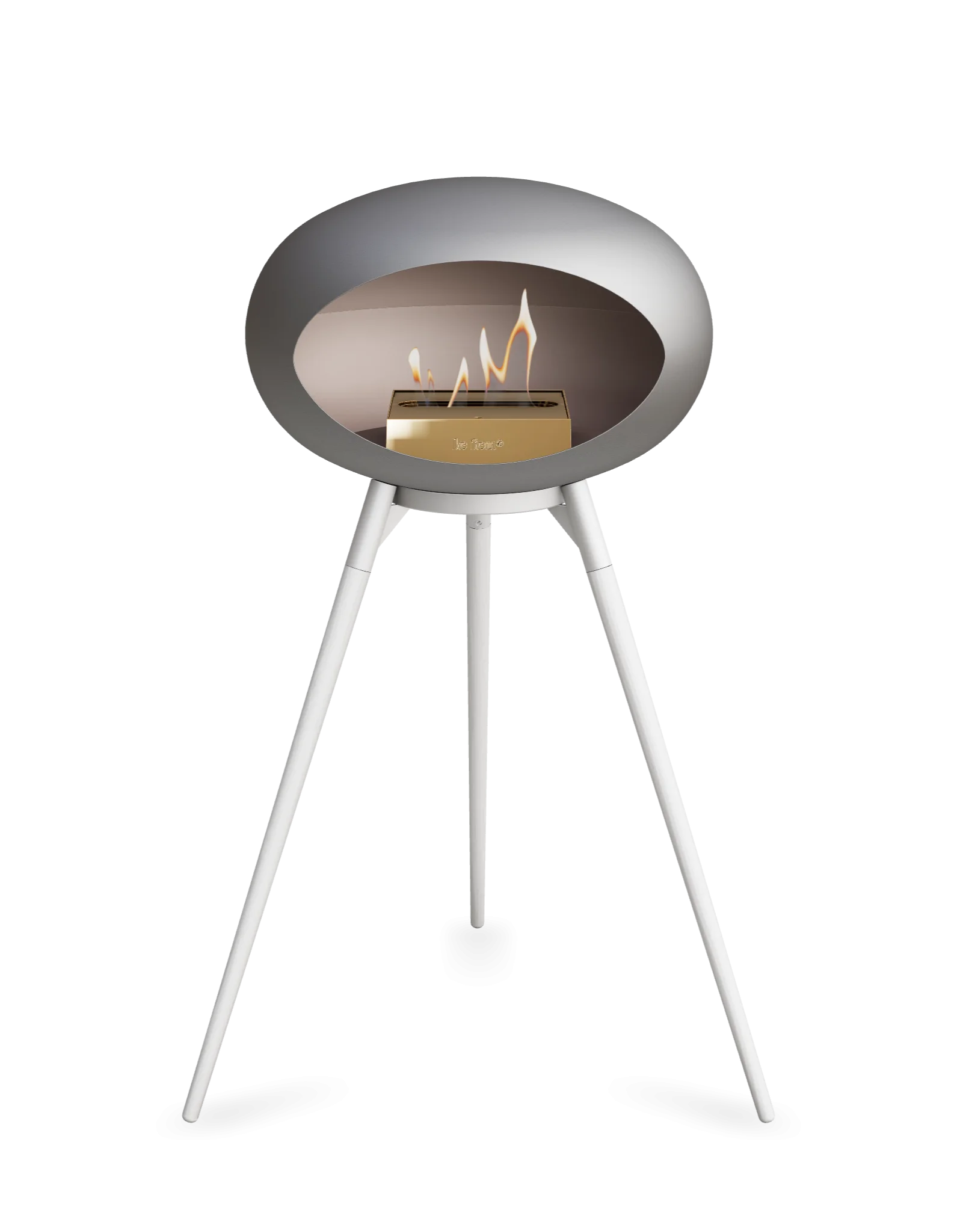 Freestanding Bioethanol Fireplace Le Feu Dome Ground High - Nickel