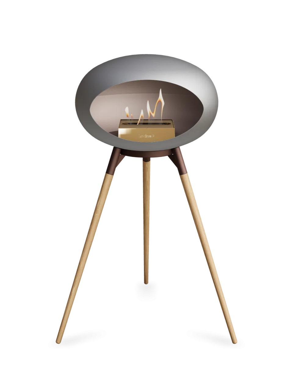 Freestanding Bioethanol Fireplace Le Feu Dome Ground High - Nickel