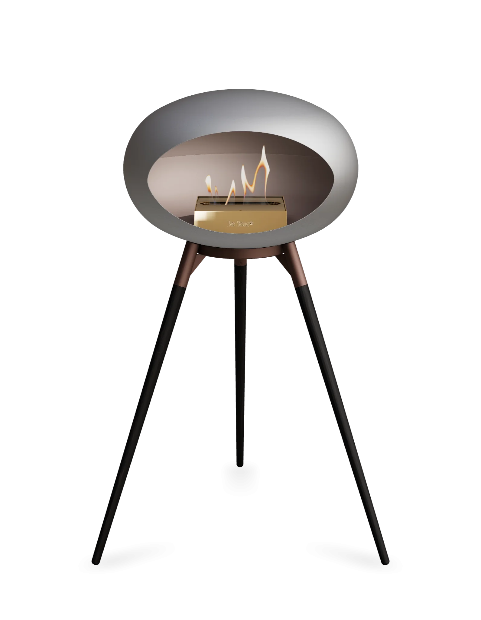 Freestanding Bioethanol Fireplace Le Feu Dome Ground High - Nickel