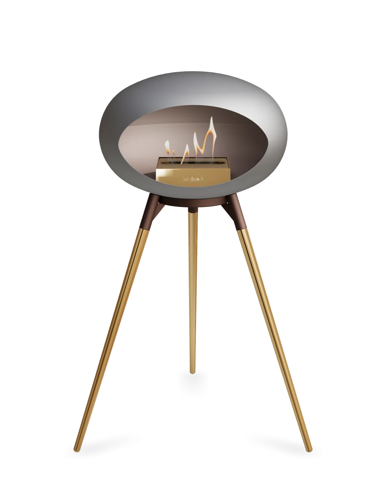 Freestanding Bioethanol Fireplace Le Feu Dome Ground High - Nickel