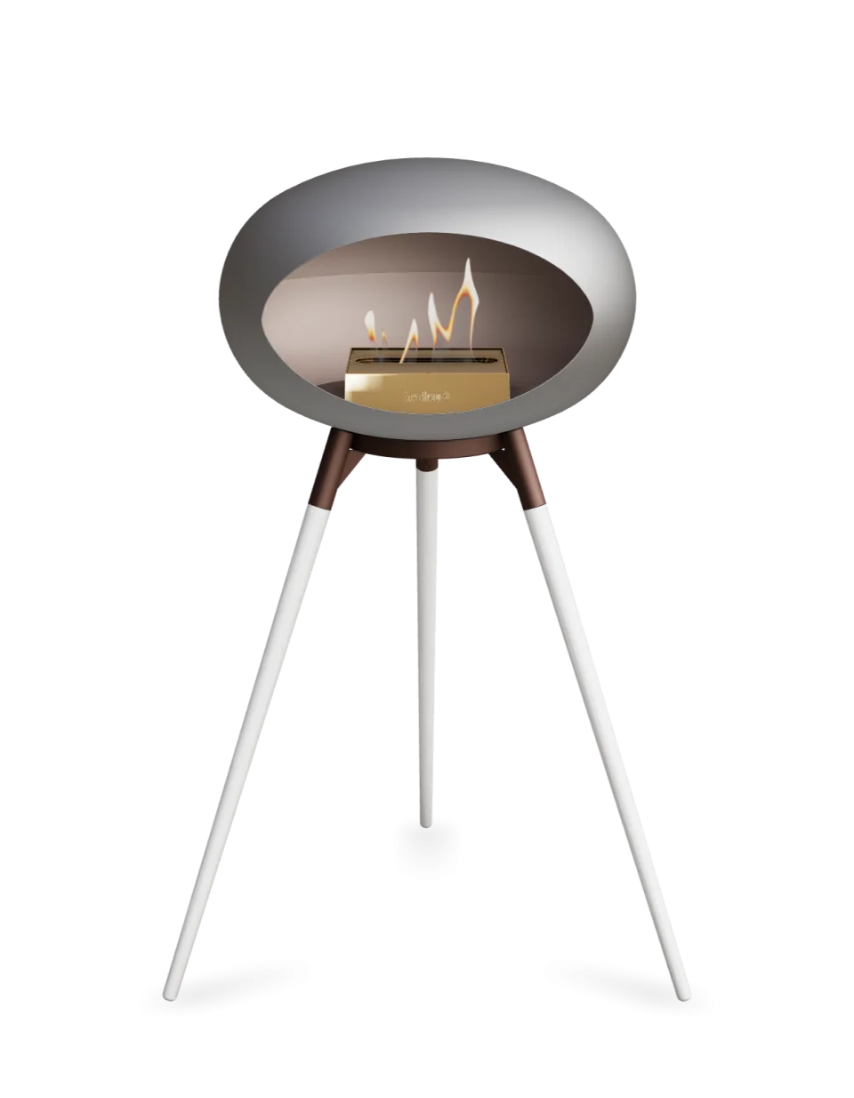 Freestanding Bioethanol Fireplace Le Feu Dome Ground High - Nickel
