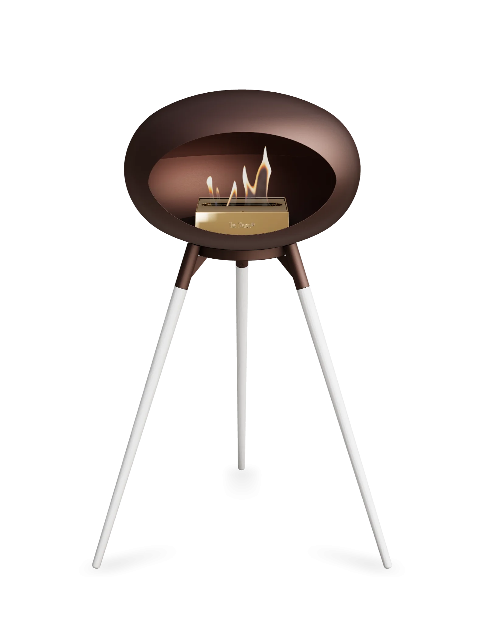 Freestanding Bioethanol Fireplace Le Feu Dome Ground High - Mocca