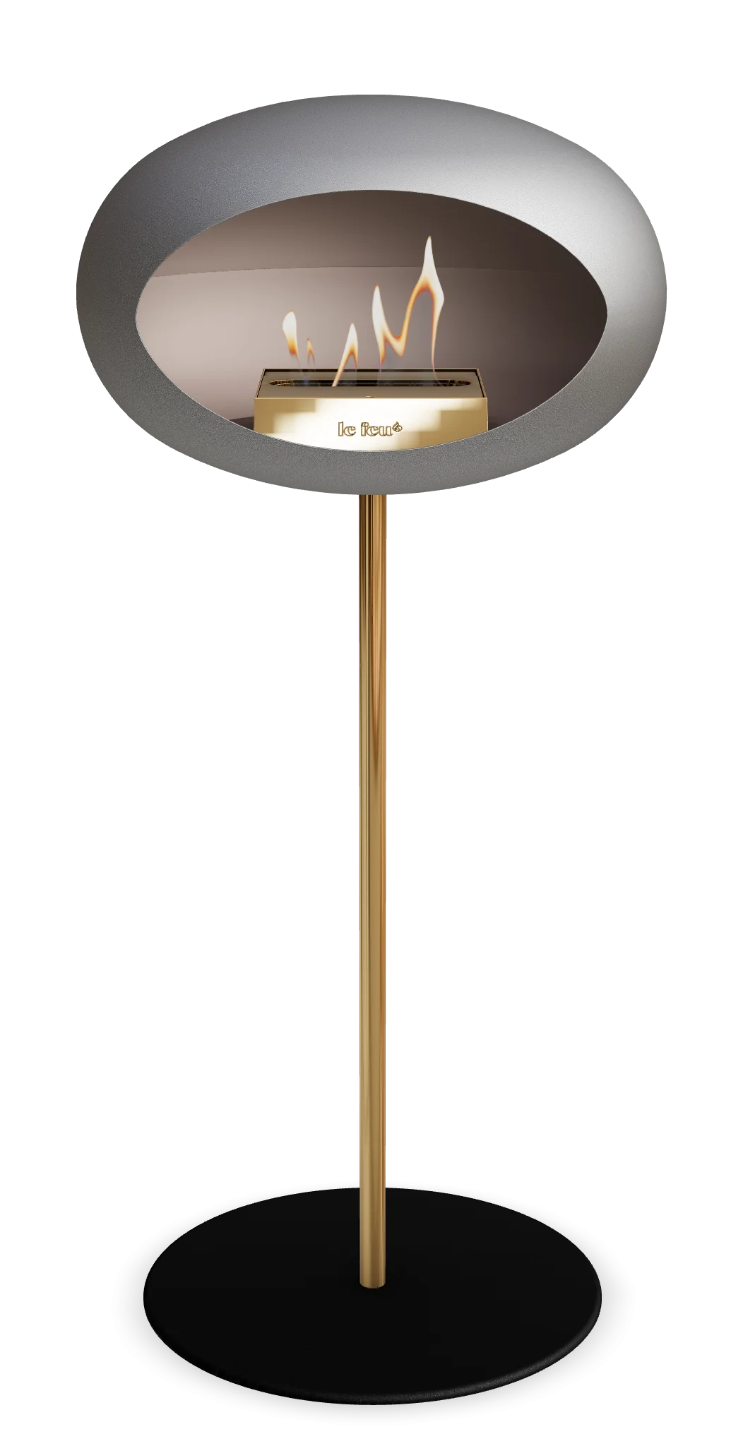Freestanding Bioethanol Fireplace Le Feu Dome Ground High Steel - Nickel