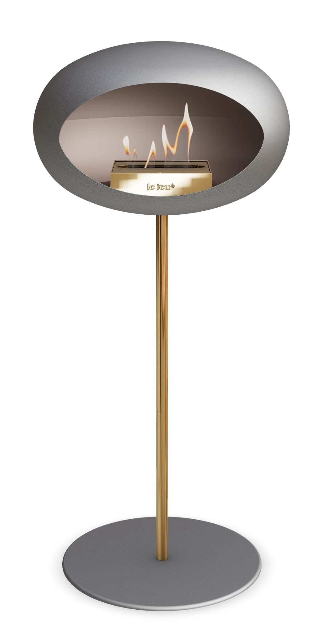 Freestanding Bioethanol Fireplace Le Feu Dome Ground High Steel - Nickel