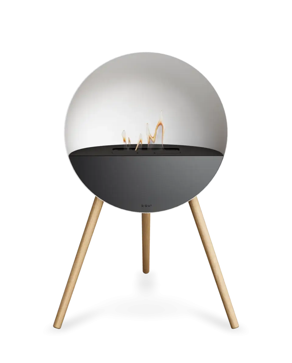 Freestanding Bioethanol Fireplace Le Feu Eye - White