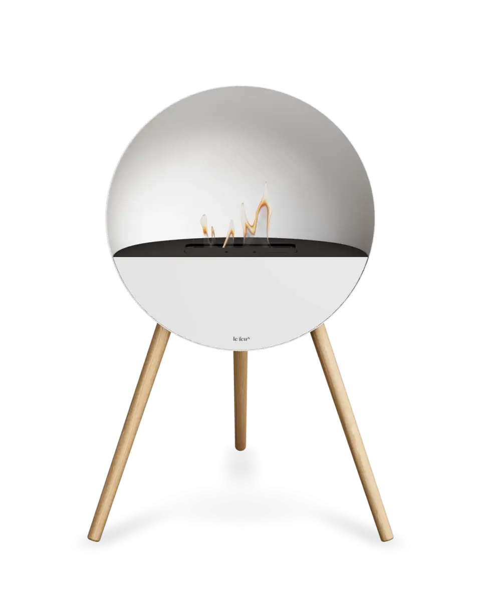 Freestanding Bioethanol Fireplace Le Feu Eye - White