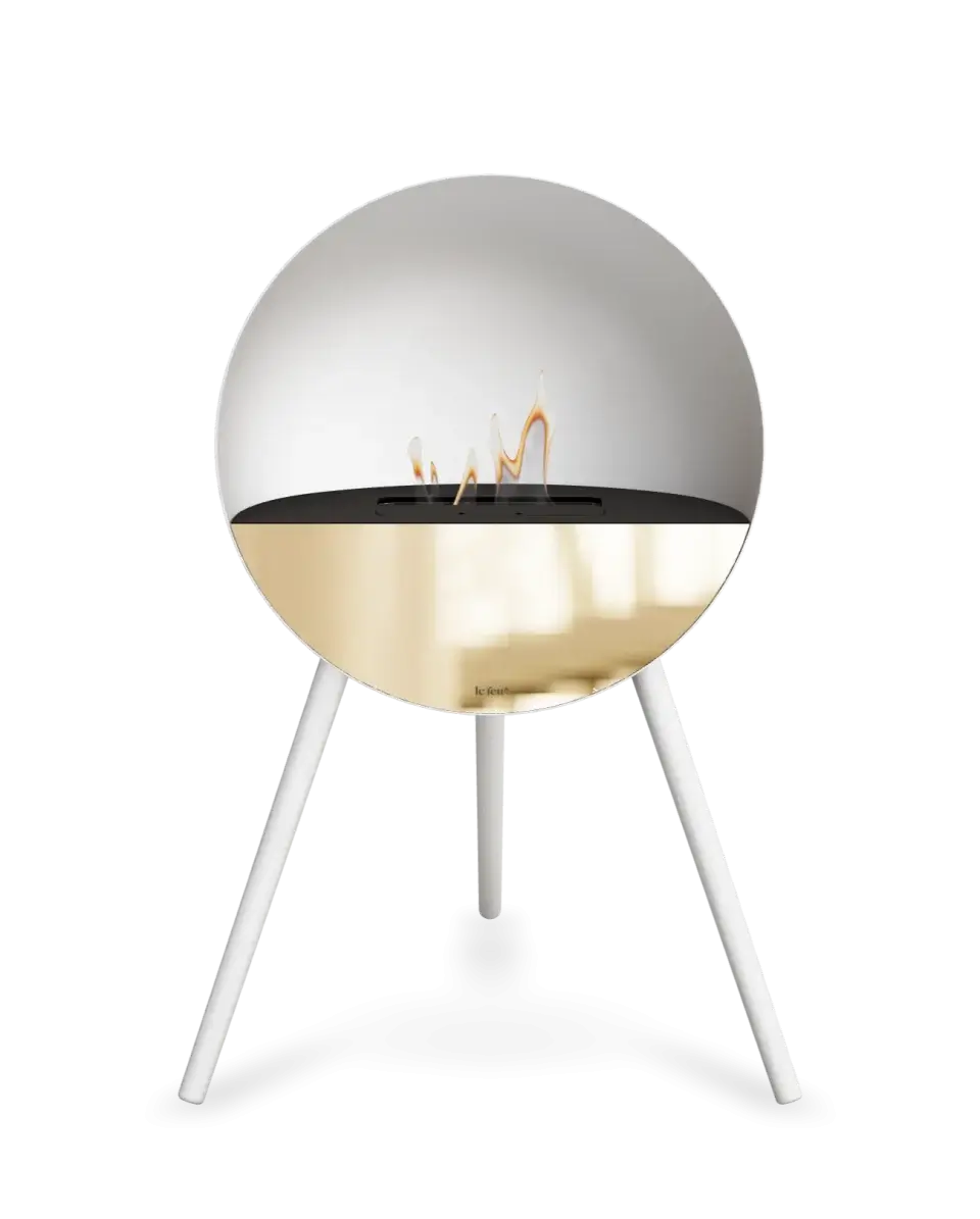 Freestanding Bioethanol Fireplace Le Feu Eye - White