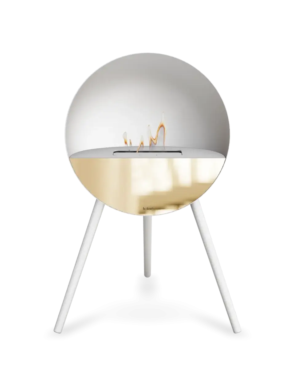 Freestanding Bioethanol Fireplace Le Feu Eye - White