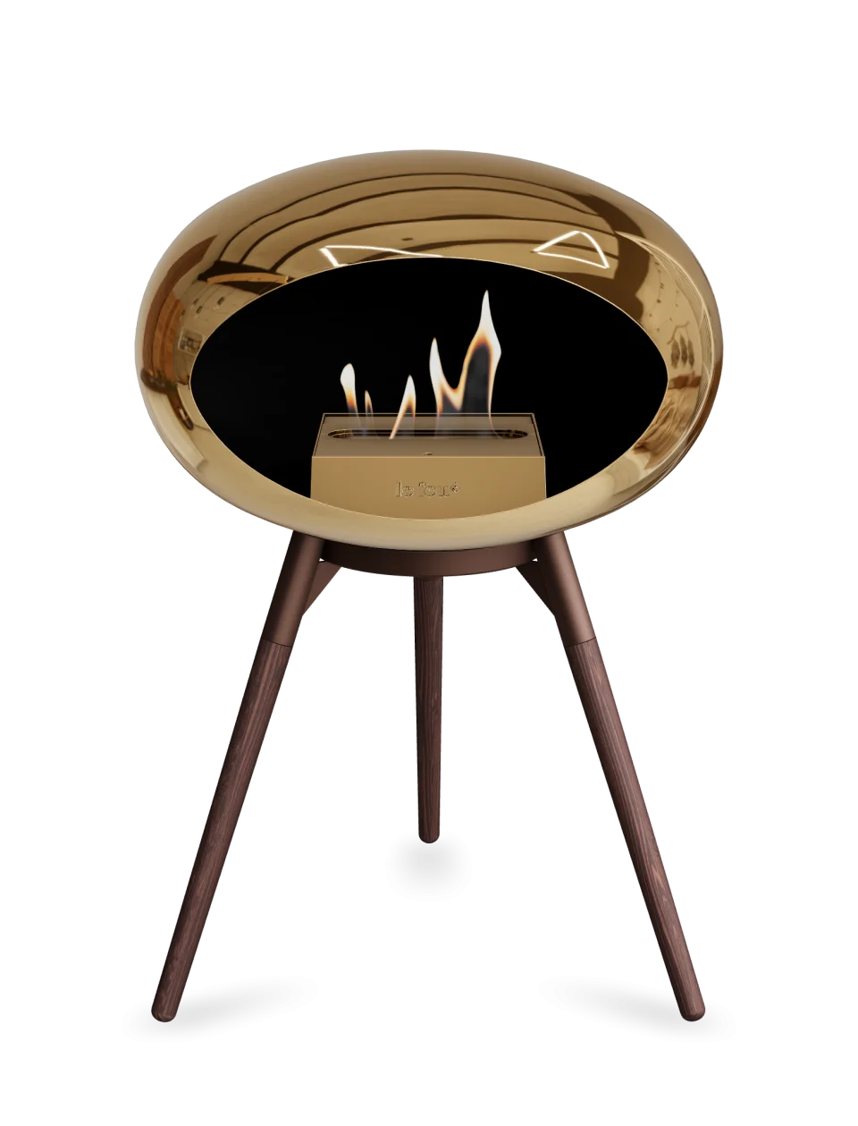 Freestanding Bioethanol Fireplace Le Feu Dome Ground Low - Chromed Rose Gold