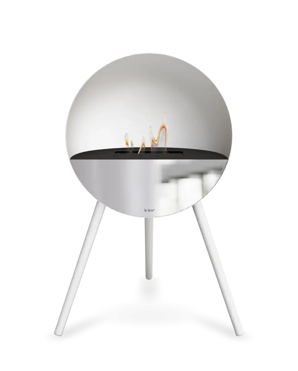 Freestanding Bioethanol Fireplace Le Feu Eye - White