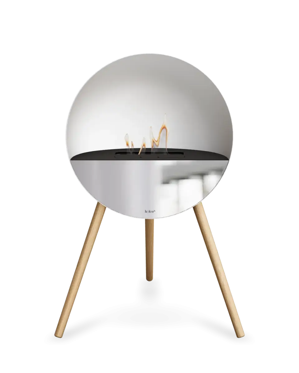 Freestanding Bioethanol Fireplace Le Feu Eye - White