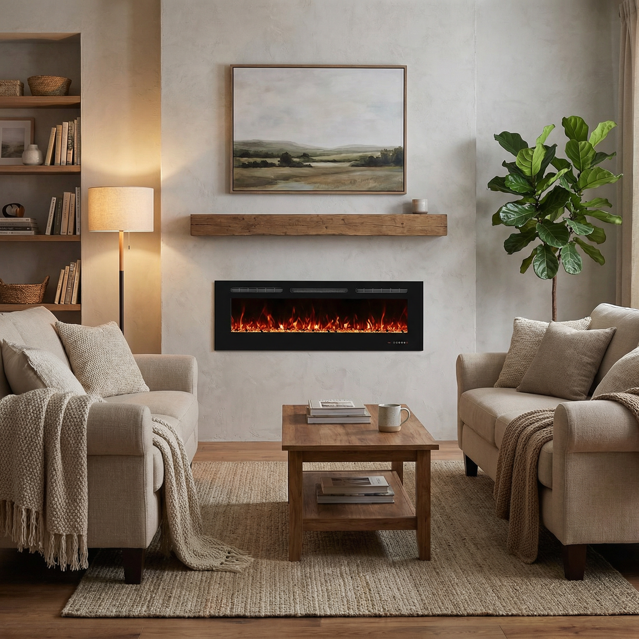 Titanite 152 cm - Built-in Fireplace Insert