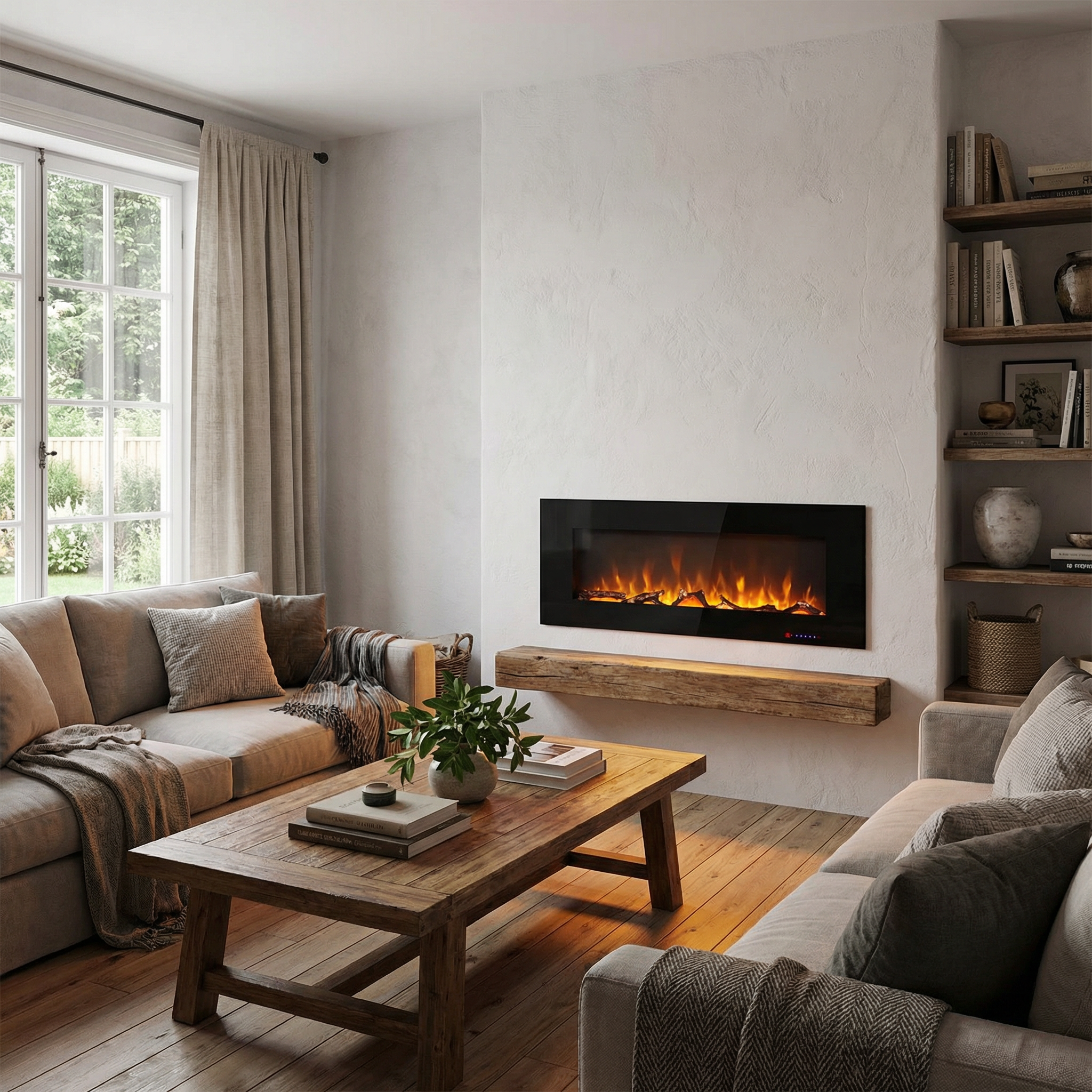 Azurite 152 cm - Wall-Mounted Electric Fireplace