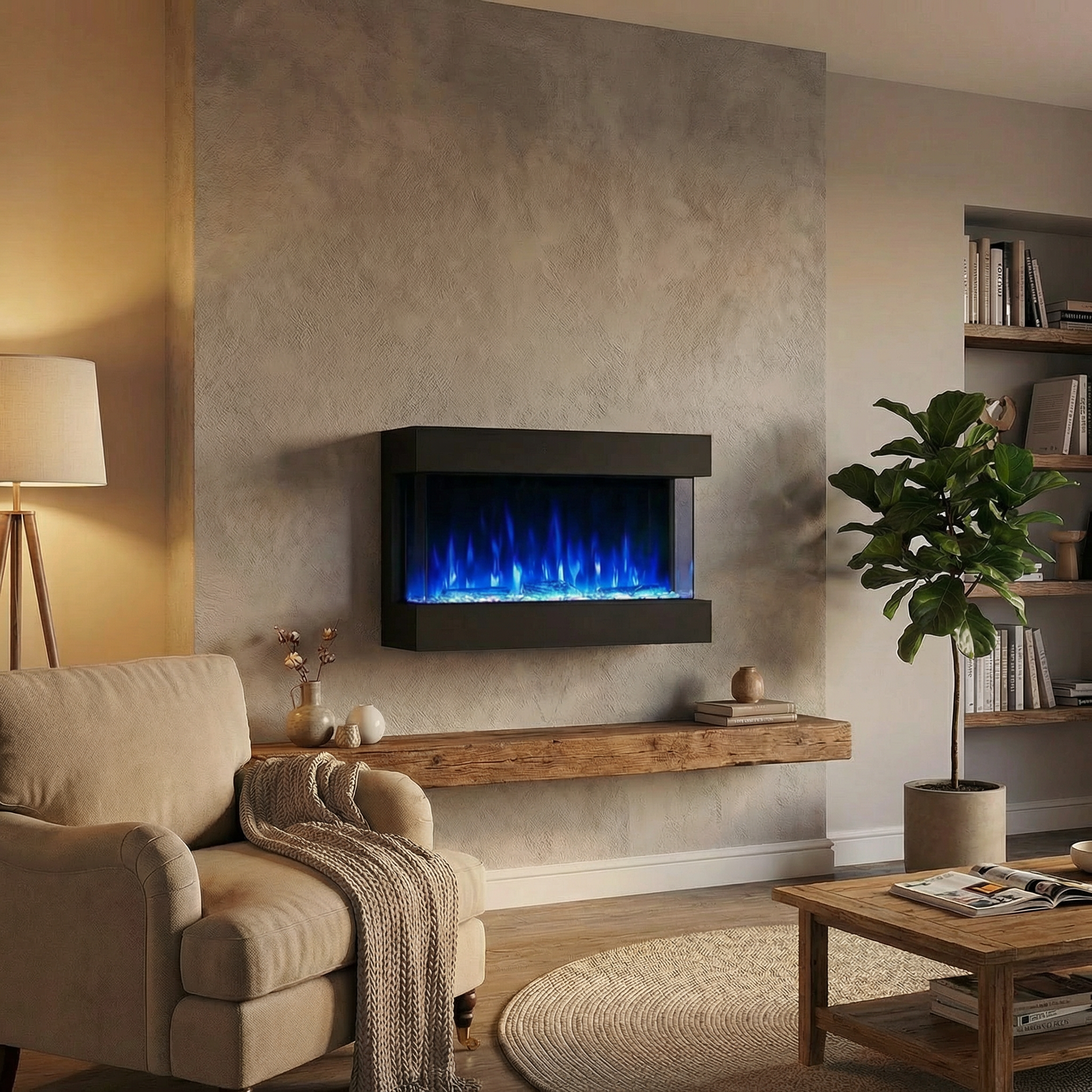 Feroza 101 cm - Wall-Mounted Electric Fireplace