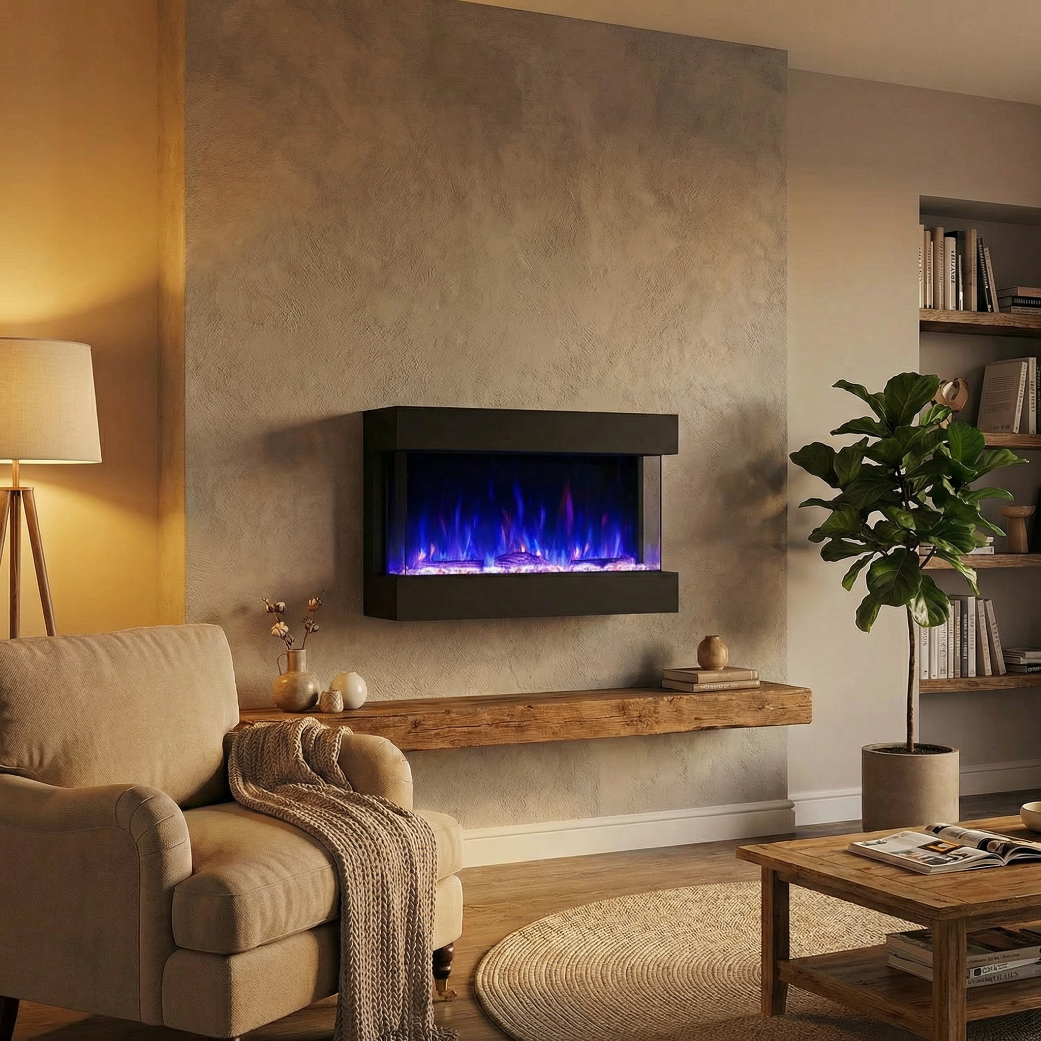 Feroza 101 cm - Wall-Mounted Electric Fireplace