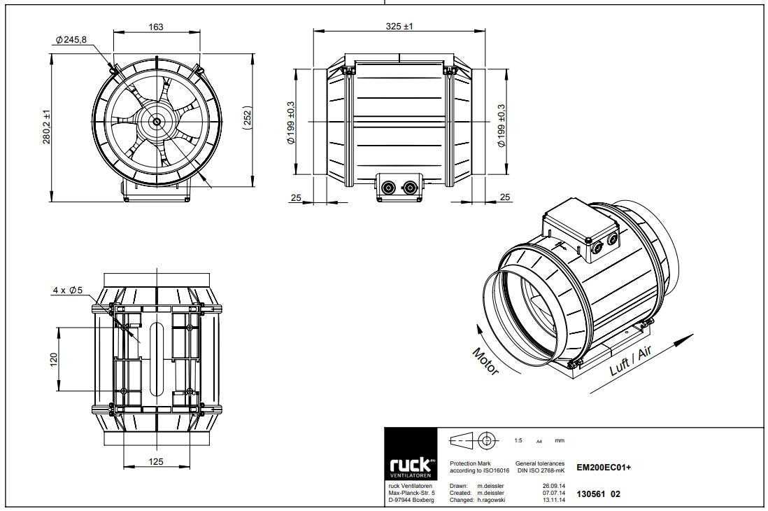 INLINE TUBE FAN RUCK EM 200 EC 01
