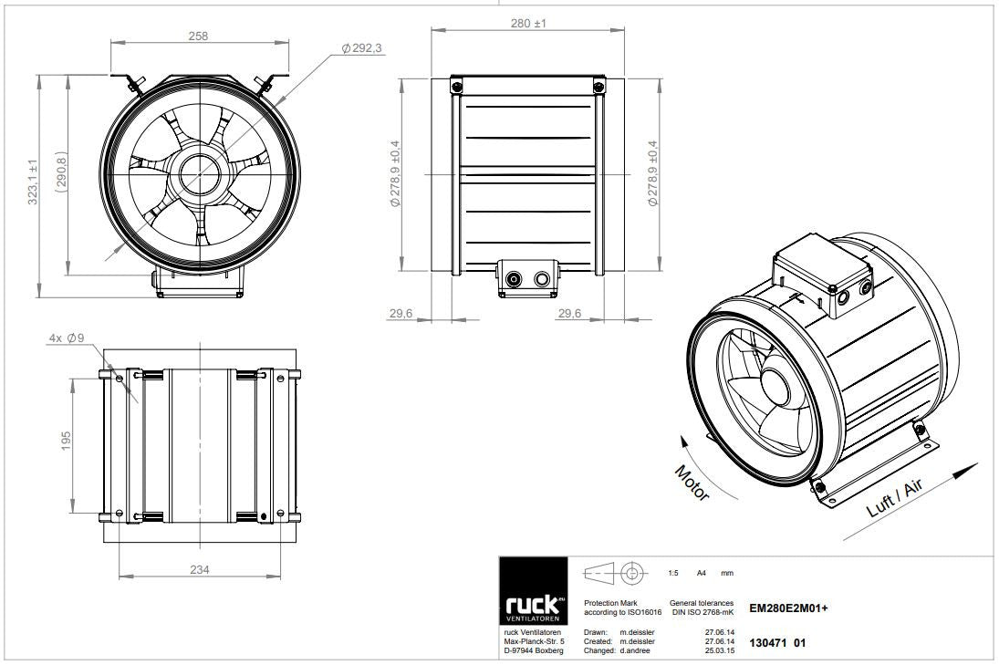 INLINE TUBE FAN RUCK EM 280 E2M 01