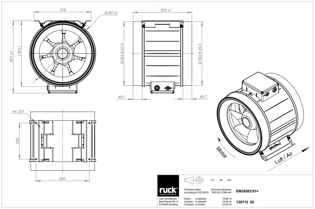 INLINE TUBE FAN RUCK EM 355 EC 01