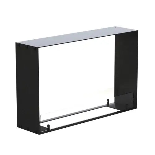 Sleek black bioethanol fireplace insert designed for modern interiors, perfect for narrow wall installations.
