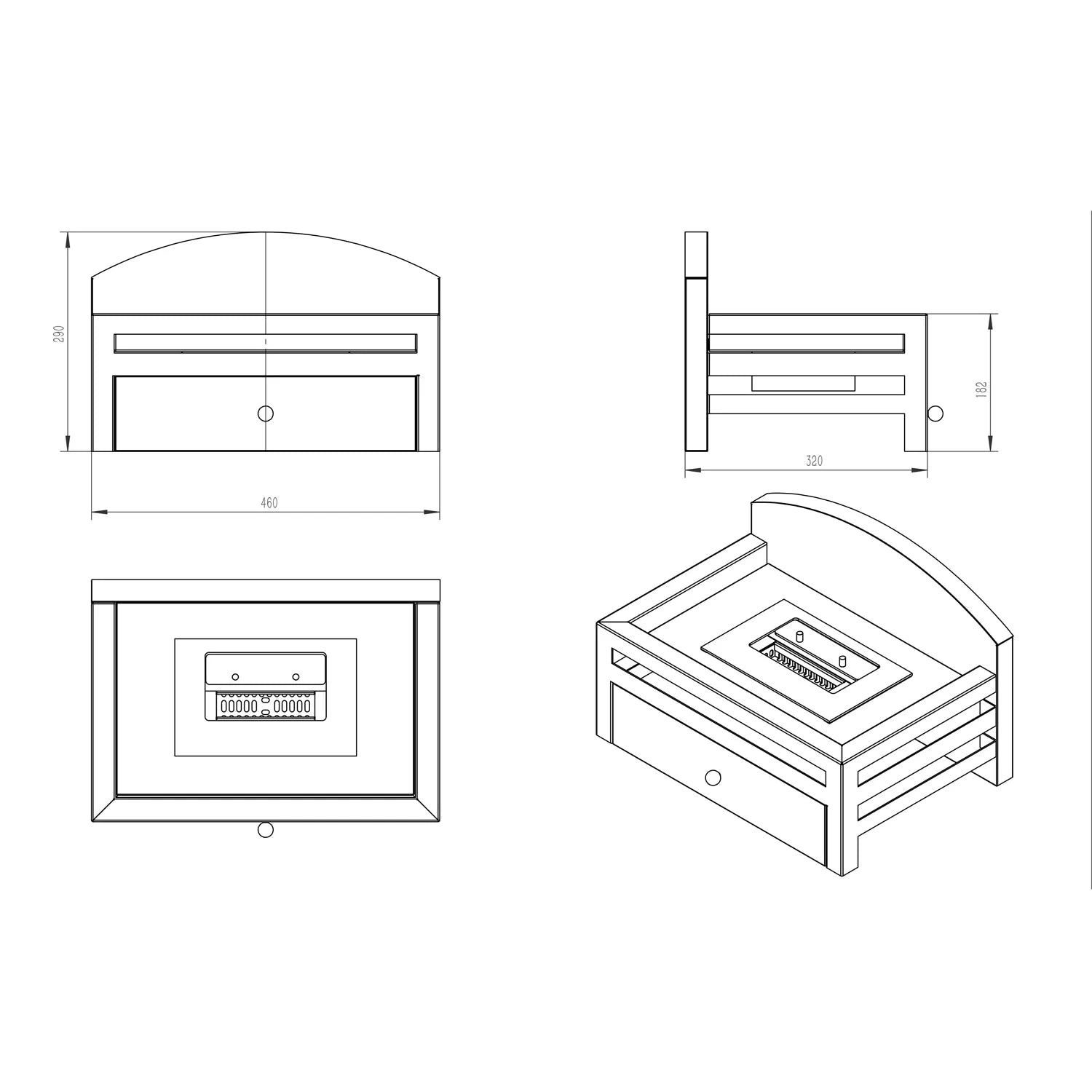 Kingston - Freestanding bioethanol grate