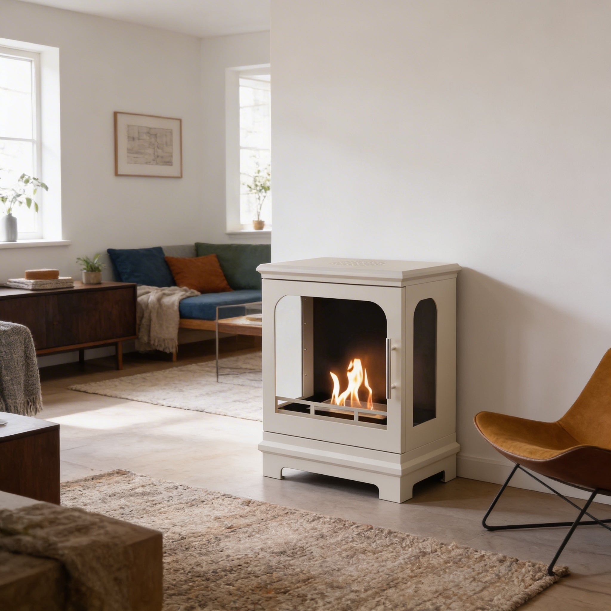 Honolulu – Oyster White Freestanding Bioethanol Stove