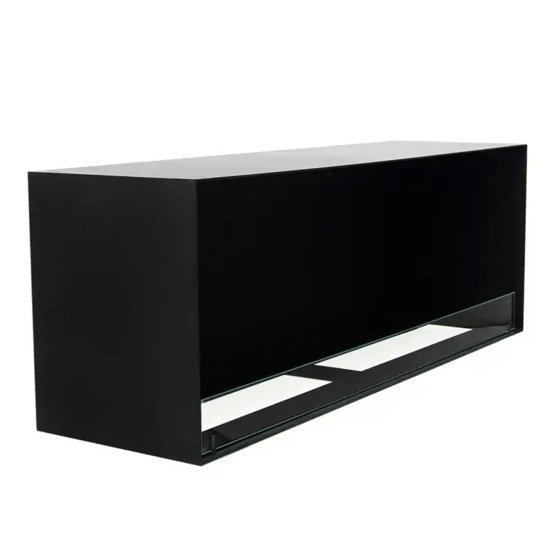 Foco One 1400 Double extra-wide built-in bioethanol fireplace with sleek black design and open front for modern interiors.