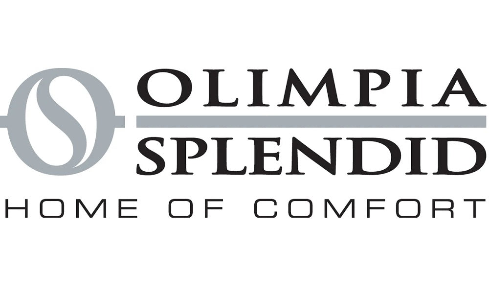 Olimpia Splendid logo with tagline 'Home of Comfort' on a white background