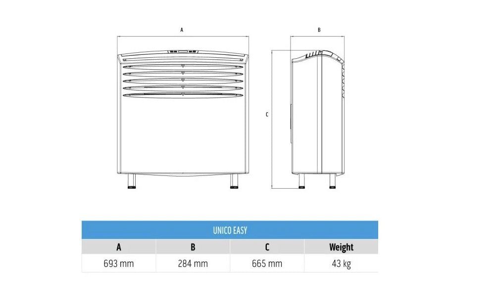 NEW 2025 Olimpia Splendid Unico Easy S2 HP 2.0 kW 7000 BTU All-in-One Air Conditioning Unit with Heat Pump