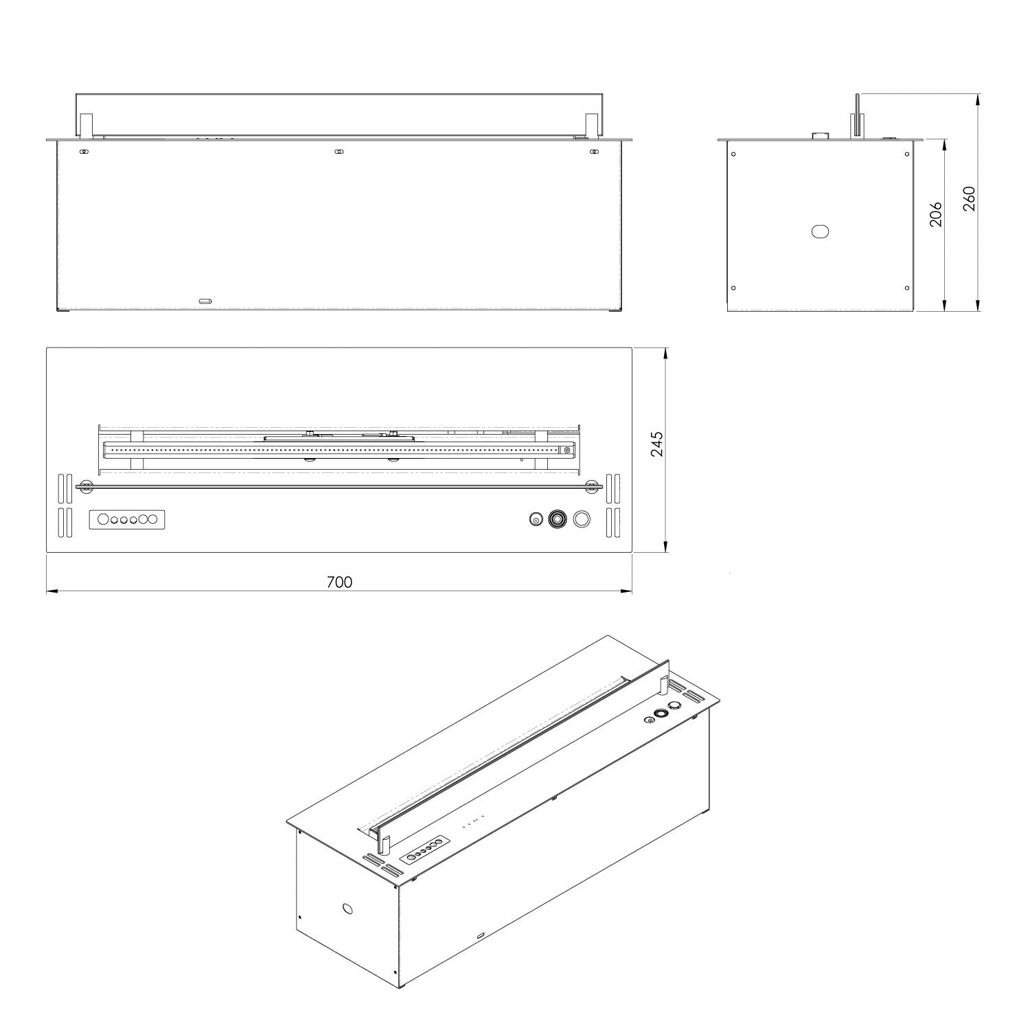 Remote Controlled BEV Burner 700 - Planika Fires