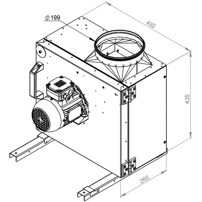 MPS 225 D2 F4 30 – Smoke extractor box fan swing-out and frequency-controlled – Ruck