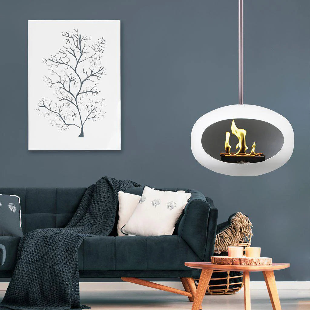 Hanging Bioethanol Fireplace Le Feu Dome Sky - White