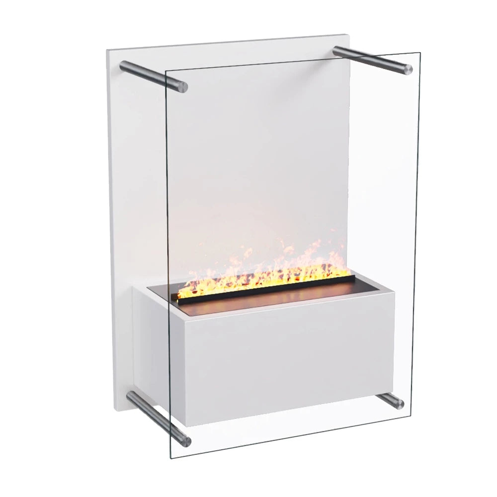Yosemite - Wall-mounted Water Vapour Fire in White
