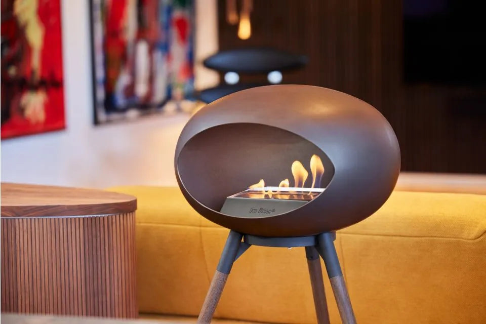Freestanding Bioethanol Fireplace Le Feu Dome Ground High - Mocca