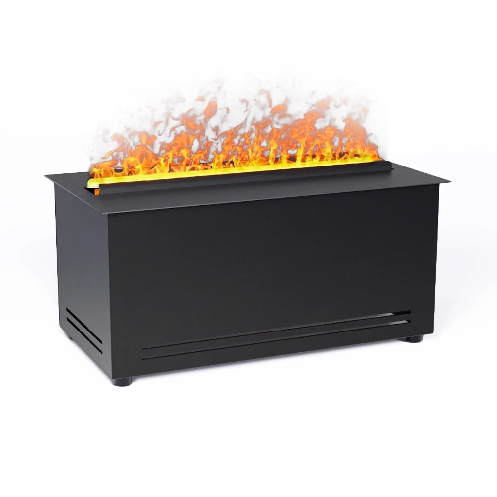 AquaFire Base 40 Opti-myst fireplace insert showcasing realistic flame effect with water vapour and LED lights.