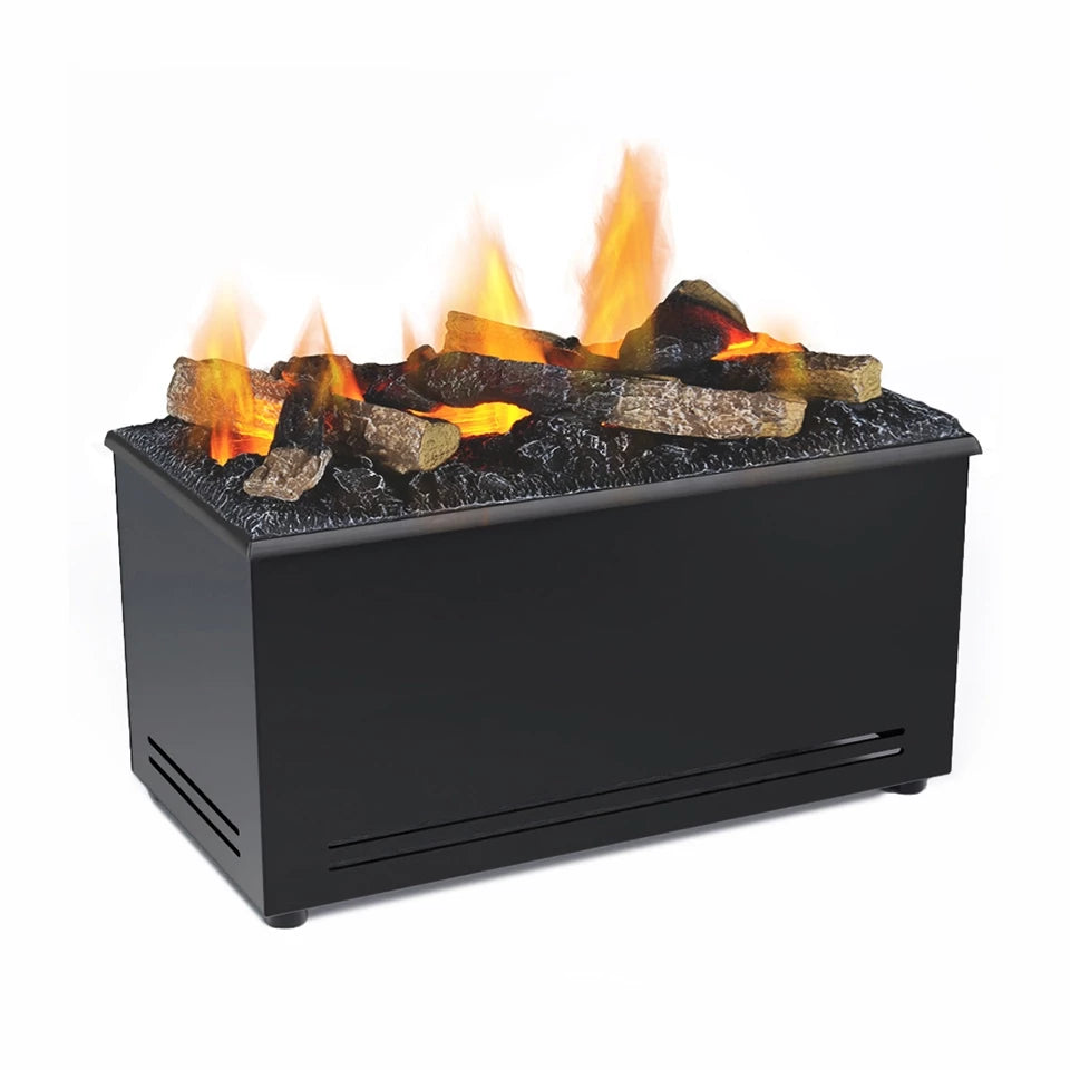AquaFire Base 40 Logs Opti-myst fireplace insert with realistic flame effect and decorative logs.