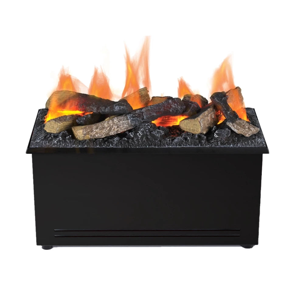 AquaFire Base 40 Logs Opti-myst fireplace insert with realistic flame effects and decorative logs.
