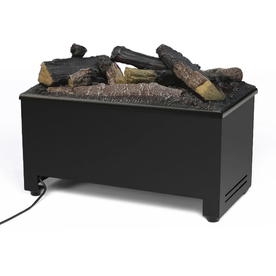 AquaFire Base 40 electric fireplace insert with realistic log design and LED flame effect.