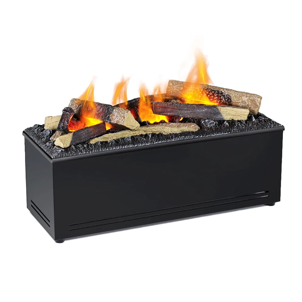 ScandiFlames AquaFire Base 60 Logs Opti-myst fireplace insert with realistic flame effects using water vapor and LED lights.