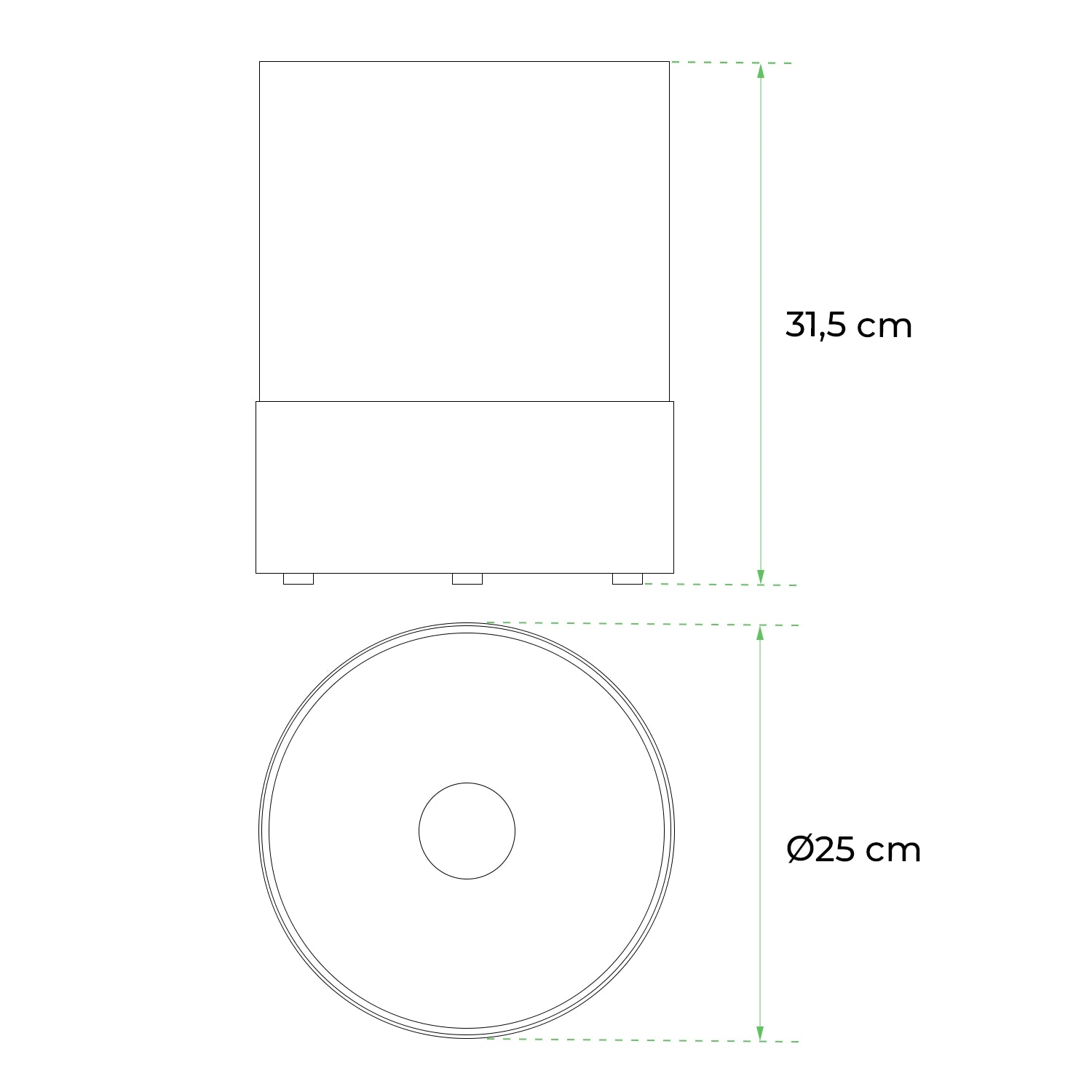 Southwark Black - Round Tabletop Bioethanol Fireplace